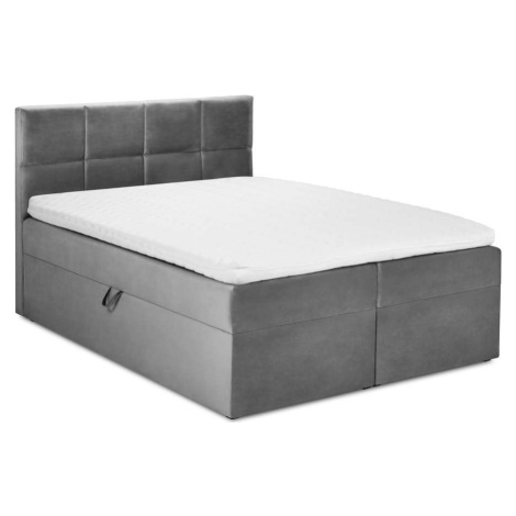 Šedá boxspring postel s úložným prostorem 160x200 cm Mimicry – Mazzini Beds Mazzini Sofas