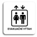 Accept Piktogram "evakuační výtah" (80 × 80 mm) (bílá tabulka - černý tisk bez rámečku)