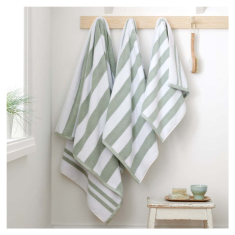 Šedo-bílý bavlněný ručník 50x85 cm Stripe Jacquard – Bianca