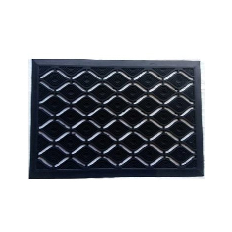 Home Elements Gumová rohožka Vlnky černá 45 × 75 cm