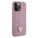 Zadní kryt Guess Rhinestones Triangle Metal Logo pro Apple iPhone 15 Pro Max, pink