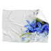 IMPAR Beránková deka Modré a bílé květy, 150 × 120 cm
