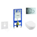 GEBERIT Duofix Modul pro závěsné WC s tlačítkem Sigma01, lesklý chrom + Villeroy Boch WC a sedát