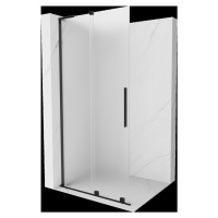 MEXEN/S Velar L Sprchová zástěna posuvná Walk-in 120 x 200 cm, dekor 8 mm, černá 871-120-003-33-