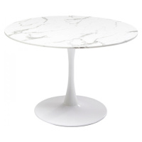 KARE Design Kulatý stůl Veneto - mramorově bílý, Ø110cm