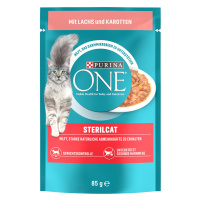 Purina One kapsičky, 24 x 85 g / 26 x 85 g - 20 + 4 / 20 + 6 zdarma! - Sterilised s s lososem a 