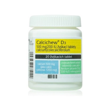 CALCICHEW D3 500MG/200IU žvýkací tableta 20