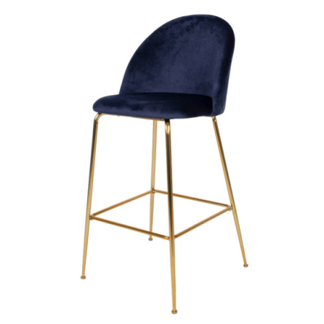 Barová židle LOESONNI modrá/zlatá