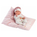 Llorens 73880 NEW BORN DĚVČÁTKO- realistická panenka miminko s celovinylovým tělem - 40 c