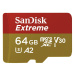 SanDisk Micro SDXC Extreme 64GB 160MB/s A2 UHS-I U3 V30 pro akční kamery + SD adaptér - SDSQXA2-