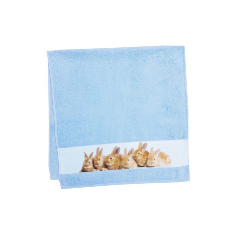 Dětský ručník 50x100 cm, motiv králíci, modrý Asko