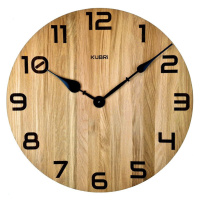 KUBRi 0126 - obrovské dubové hodiny české výroby o průměru 60 cm