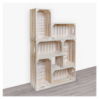 Dřevěné bedýnky knihovna 62x102x20 cm