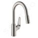 HANSGROHE Focus M42 Dřezová baterie M429-H180 s výsuvnou sprškou, vzhled nerezu 71801800