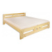 Drewmax Manželská postel - masiv LK117 | 140 cm borovice Barva: Ořech