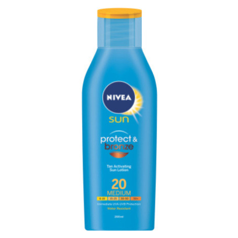 Nivea Sun OF 20 Protect & Bronze mléko na opalování podporující zhnědnutí, 200 ml