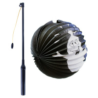 Lampion duch Halloween koule 25 cm se svítícím hůlkou 39 cm