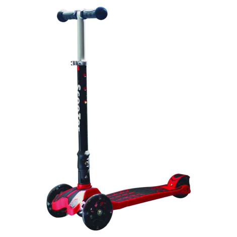 Dětská tříkolová koloběžka svítící  -černo-červená Sparkys