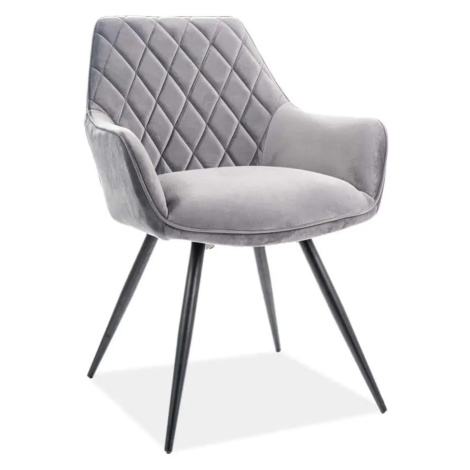 Casarredo Jídelní čalouněná židle LINEA velvet šedá/černá