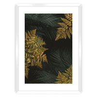 Dekoria Plakát Golden Leaves II, 30 x 40 cm, Zvolit rámek: Bílý