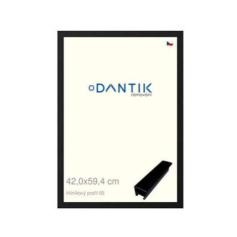 DANTIK rámeček 42 × 59,4, ALU profil 7005 Černý matný plexi čiré