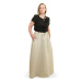Lněná dámská dlouhá sukně - přírodní, velikost XL