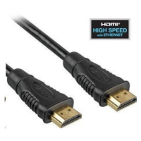 PremiumCord HDMI High Speed + Ethernet kabel, zlacené konektory, 1.5m