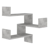 Nástěnná rohová police betonově šedá 40×40×50 cm dřevotříska