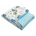 New Baby Dětská deka z Minky Medvídci modrá, 80 x 102 cm