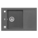 Alveus FORMIC 30/04 STEEL + pop-up sifon, obdélníkový granitový dřez 760x500x200 mm s odkládací 