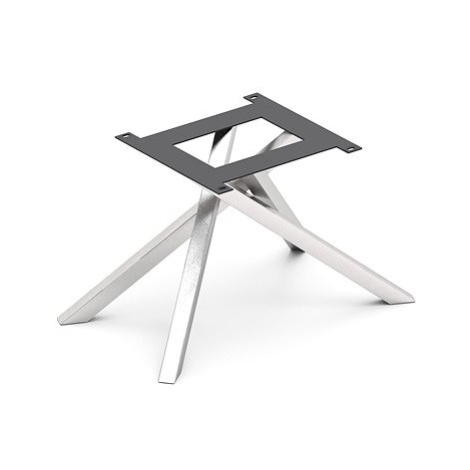 DELIFE Kovová křížová podnož stříbrná pro rozkládací stoly od 180-220 cm