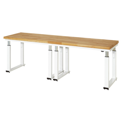 RAU Psací stůl s elektrickým přestavováním výšky, bukový masiv, nosnost 600 kg, š x h 2500 x 700