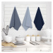 AmeliaHome Sada kuchyňských ručníků Letty Plain - 3 ks modrá