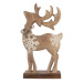 4Home Dekorace z mangového dřeva Snowflake Deer, 33 cm