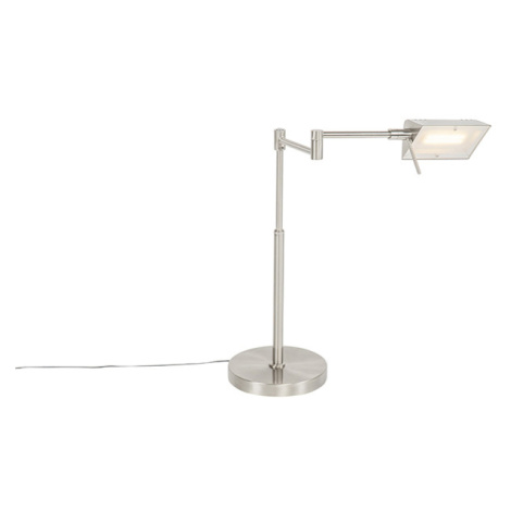 Designová stolní lampa z oceli včetně LED s dotykovým stmívačem - Notia QAZQA