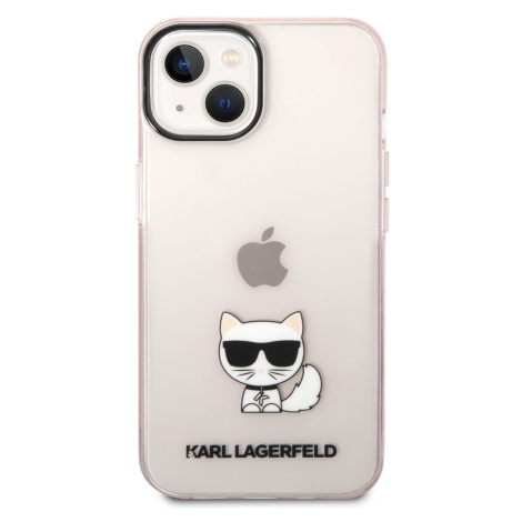 Zadní kryt Karl Lagerfeld Choupette Logo pro Apple iPhone 14 Plus, růžová