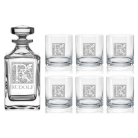 Diamante Křišťálový whisky set s gravírováním INICIÁL + JMÉNO  1+6