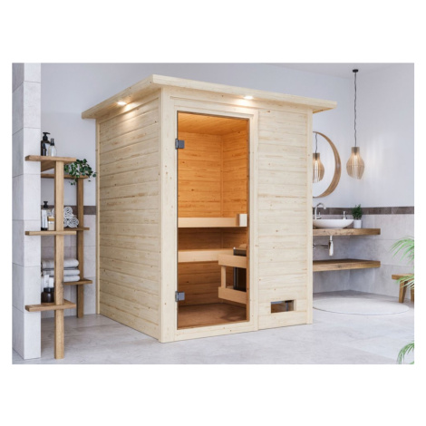 Interiérová finská sauna 145 x 145 cm Dekorhome Lanitplast