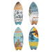 Sada 4 nástěnných kovových dekorací Geese Surfboard