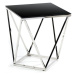HowHomely Konferenční stolek DIAMANTA 50x50 cm chrom/černá