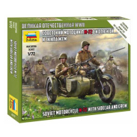 Wargames (WWII) figurky 6277 - Sovět M-72 Sidecar Motorcycle w/Crew (1:72)