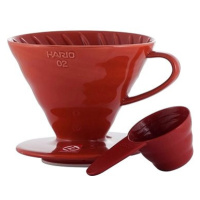 Hario Dripper V60-02, keramický, červený