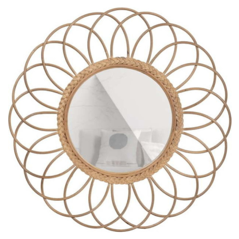 Nástěnné zrcadlo s bambusovým rámem ø 59 cm Flores – Basiclabel