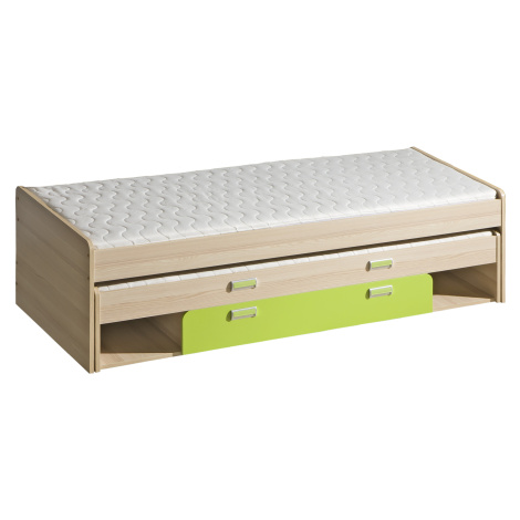 Dolmar Dětská postel s přistýlkou CORNETO L16 Barva: Jasan coimbra / zelená