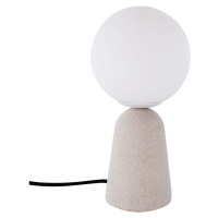 Šedá stolní lampa SULION Creta, výška 29,5 cm