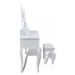 Toaletní stolek s taburetem bílá Dekorhome,Toaletní stolek s taburetem bílá Dekorhome