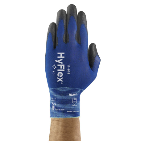 Ansell Pracovní rukavice HyFlex® 11-618, černá, bal.j. 12 párů, velikost 8