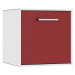mauser Závěsný samostatný box, 1 zásuvka, šířka 385 mm, čistá bílá / rubínová