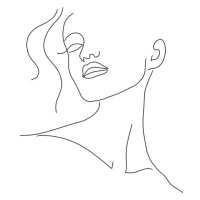 Ilustrace Minimal woman face line art, Veronika Boulová, 26.7 × 40 cm