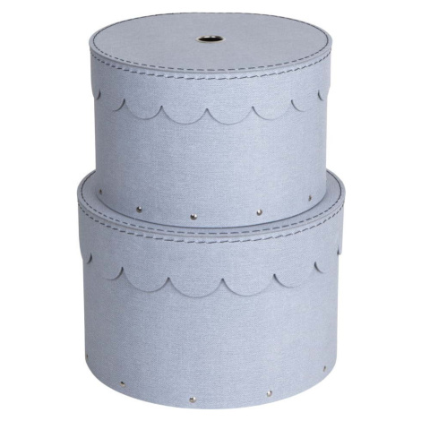 Světle šedé kartonové úložné boxy s víkem v sadě 2 ks ø 26x17,5 cm Wilma – Bigso Box of Sweden